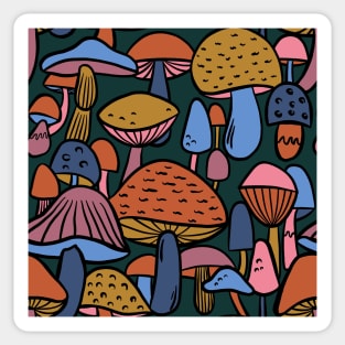 Mushrooms toadstools woodland autumn fall funghi Sticker